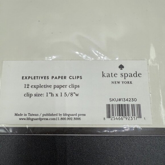 Kate Spade Expletive Paper Clips in Gold NWT - Picture 6 of 12